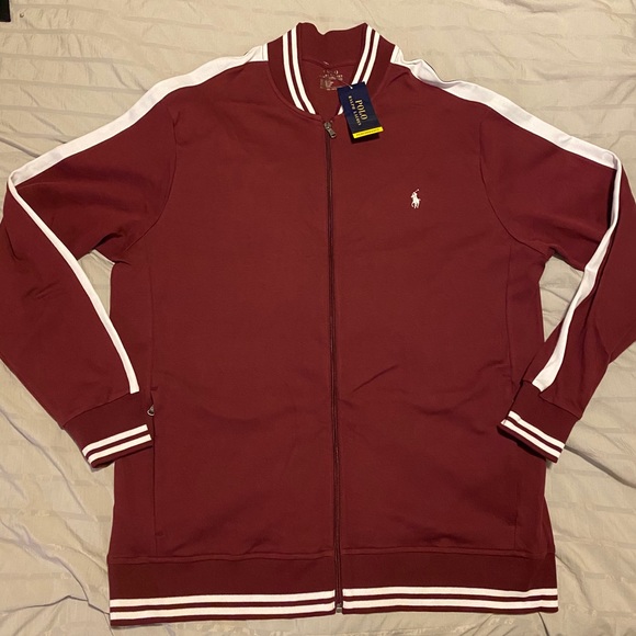 maroon polo jacket